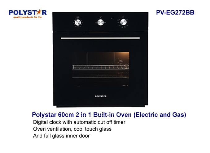 Polystar 60cm 2-in-1 Built-in Oven (Electric & Gas)