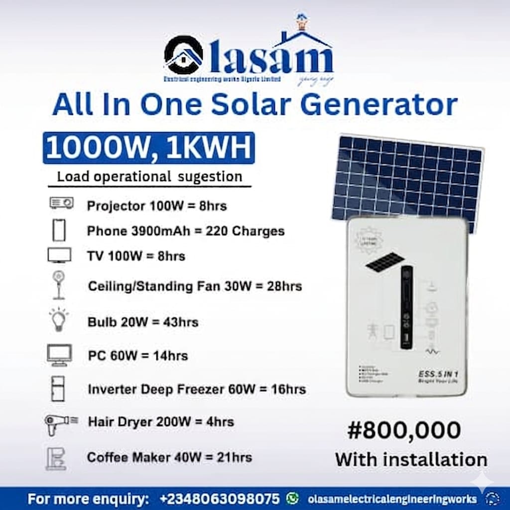 All-In-One solar package — ₦800,000